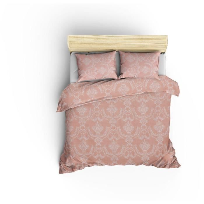 Image secondaire de Parure de lit - 1 housse de couette 220 x 240 cm + 2 taies d'oreiller 60 x 60 cm - 65% coton, 35% polyester - Poudre