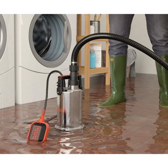 BLACK + DECKER - Pompe vide cave pour eau claire 750 W avec interrupteur flotteur
