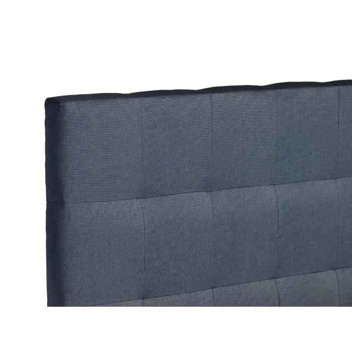 Tete de lit AGADIR - Couchage 160x200 cm - Tissu bleu - L 172 x P 8 x H 65/101 cm