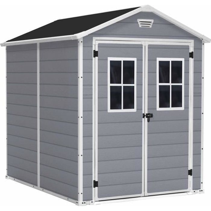 Abri de jardin KETER 4,4 m² en résine Premium 86 Gris avec plancher