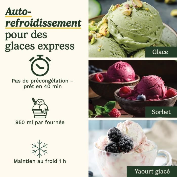 Image secondaire de Sorbetiere CUISINART - ICE90E - Capacité 950ml - Préparation rapide en 40min - 100W