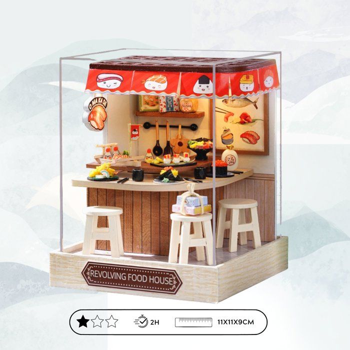 Kit DIY Book Nook - Maquette 3D Sushi Bar à Construire