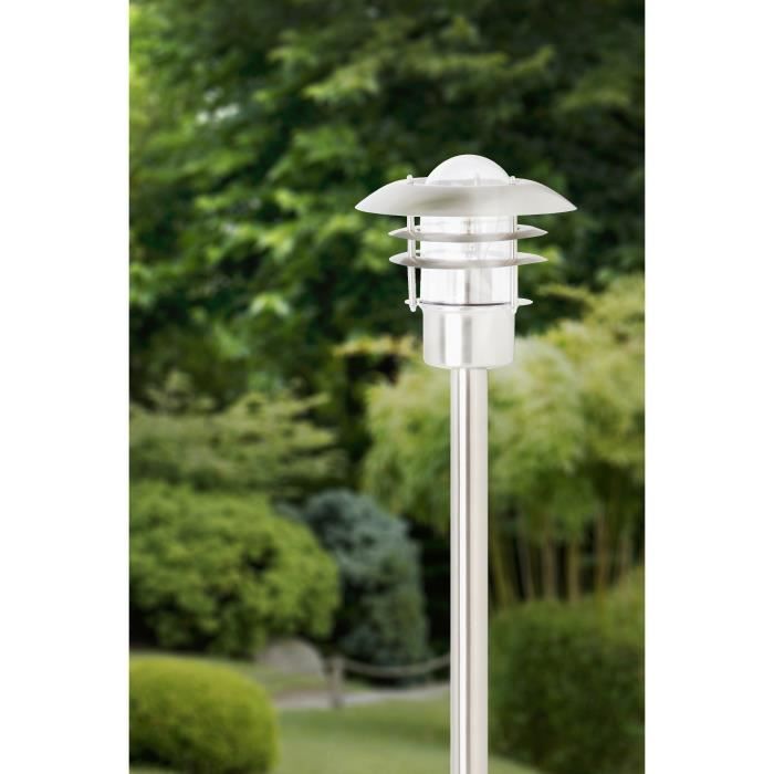 Paletto esterno TERRENCE H90 cm - BRILLANTE - Acciaio - È necessaria 1 lampadina E27