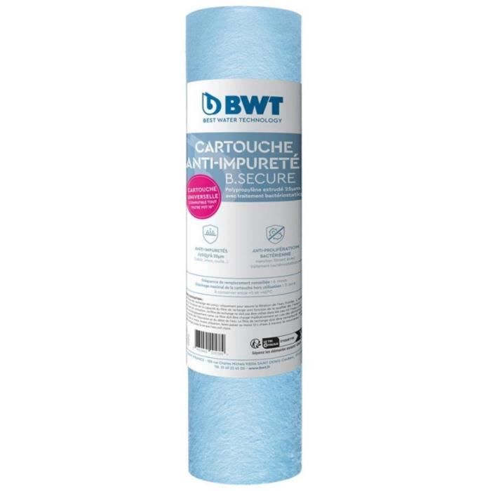 Cartuccia - BWT - B.SECURE - anti-impurità 25µm - antibact - Compatibile con tutti i filtri 10