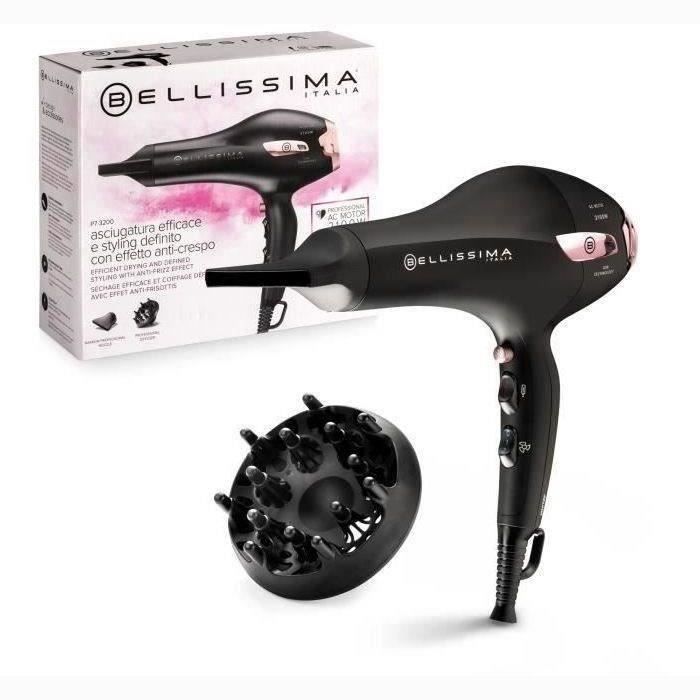 Asciugacapelli - Bellissima - Professional Light Ionic P7 3000 - Concentratore + Diffusore - 3 Temperature di Asciugatura Rapida - 2100W