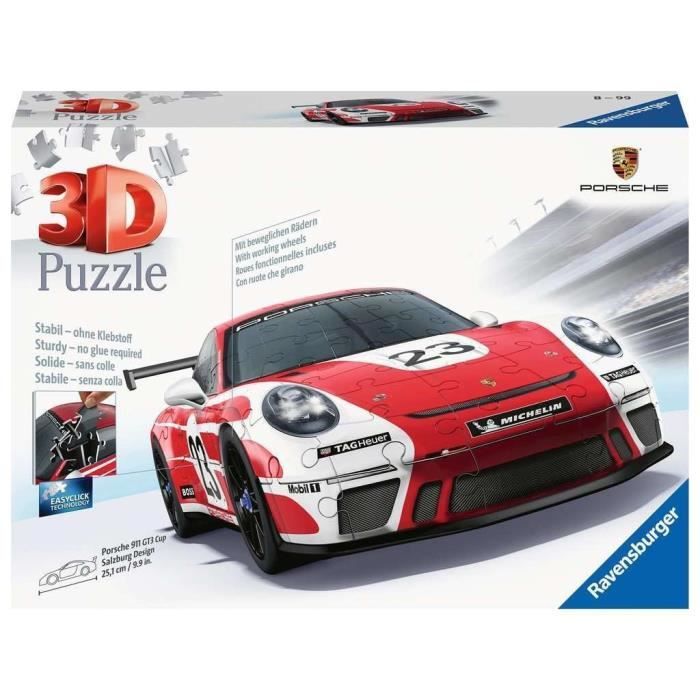 Puzzle 3D Porsche 911 GT3 Cup Salisburgo (con griglia)