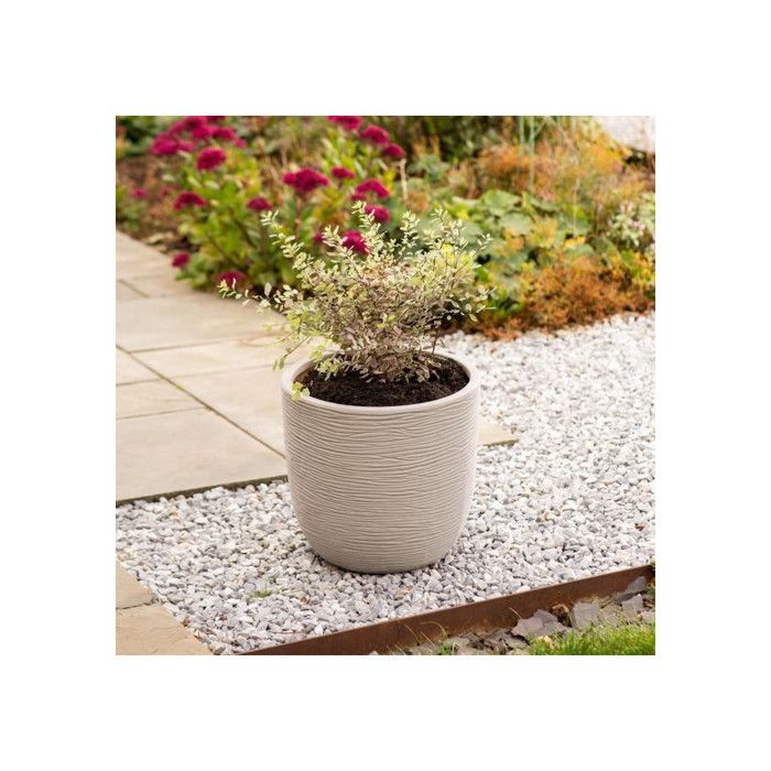 Image secondaire de Pot de fleur - STRATA - L - Rond - Amalfi - Ø 42.5cm x 40cm H - Couleur Pierre