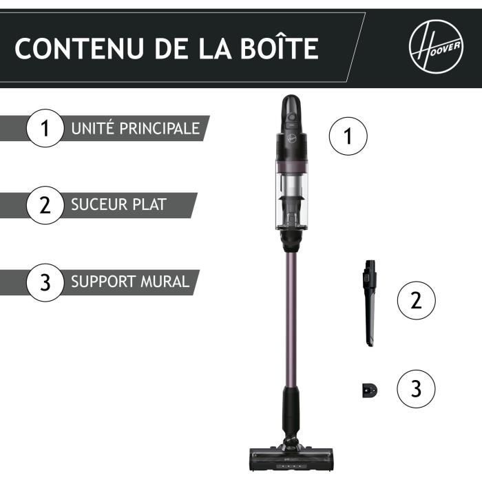 Image secondaire de Aspirateur Balai sans fil - HOOVER HF1P10H - 40 AW - Ecran LED - Noir / Pastel violet