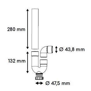 Image secondaire de Siphon d'évacuation - ROUSEAU - Sortie horizontale - Ø40 mm - PVC gris - Filetage de 47,5 mm