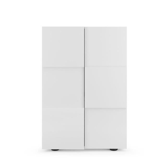 Image secondaire de Meuble à chaussures élégant MILANO - 15 paires - Blanc laqué