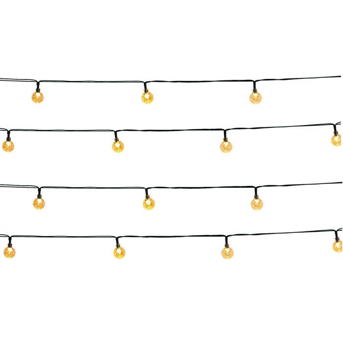 Guirlande Solaire Lumineuse Festy White - 20 Globes LED Blanc Chaud - 5,8 m