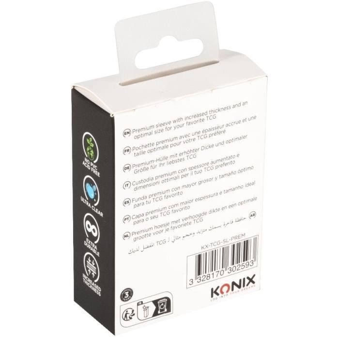 Image secondaire de Protege-cartes - KONIX - Premium Sleeves - 100 pochettes - Compatible Magic The Gathering, Pokémon - Transparent
