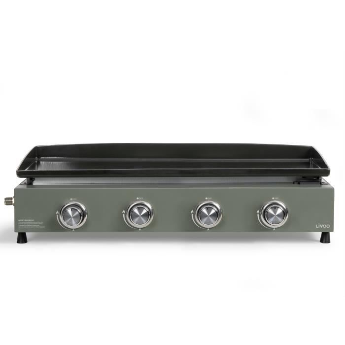 Piastra a gas - LIVOO - DOC325 - 4 fuochi - Verde / Nero