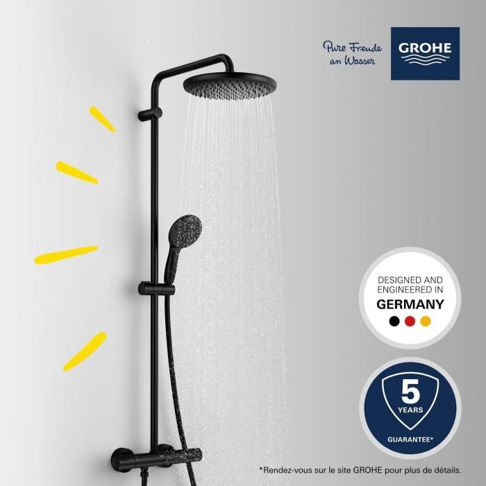 Image secondaire de Colonne de douche GROHE Vitalio Start 250 - Mitigeur thermostatique Noir Mat