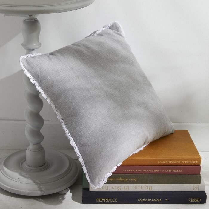 Cuscino - TODAY - CHARME - Chambray x Dentelle Capucine - 40 x 40 cm