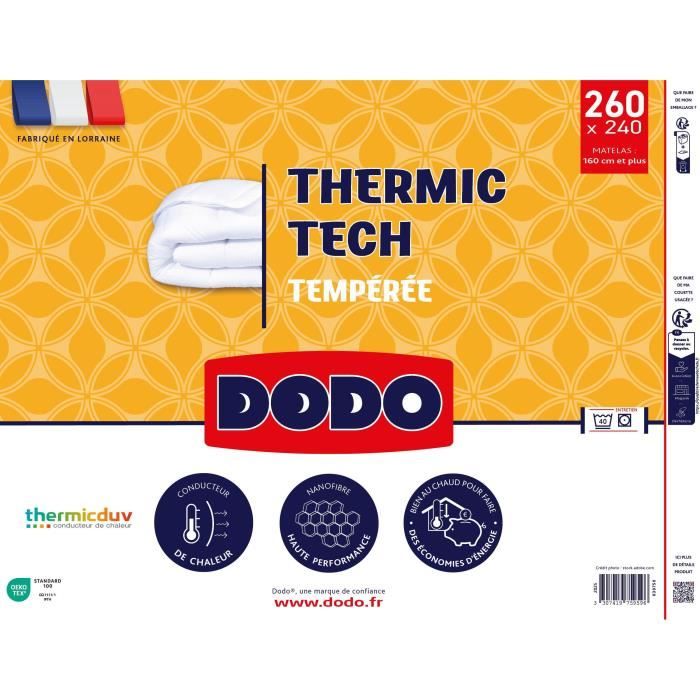 Image secondaire de DODO - Couette tempérée 250 g/m² - THERMIC TECH - 240 x 260 cm - Blanc