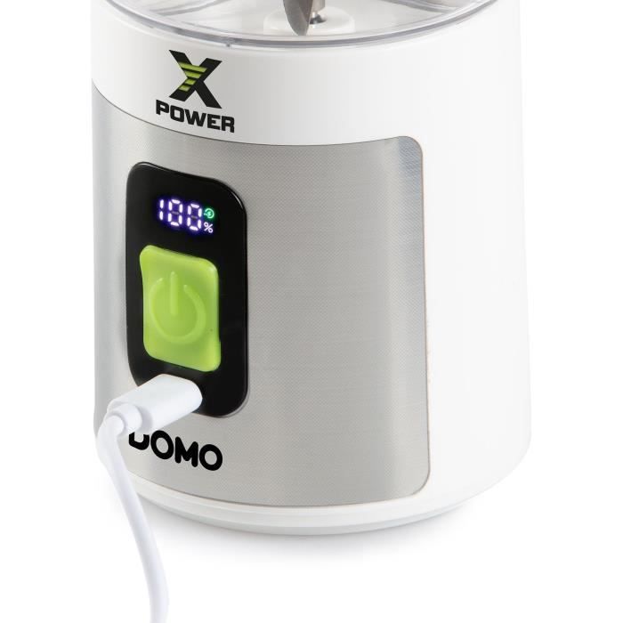 Image secondaire de Blender portable sans fil - DOMO - DO752BL - XPOWER - 120 W - 600 ml - Blanc