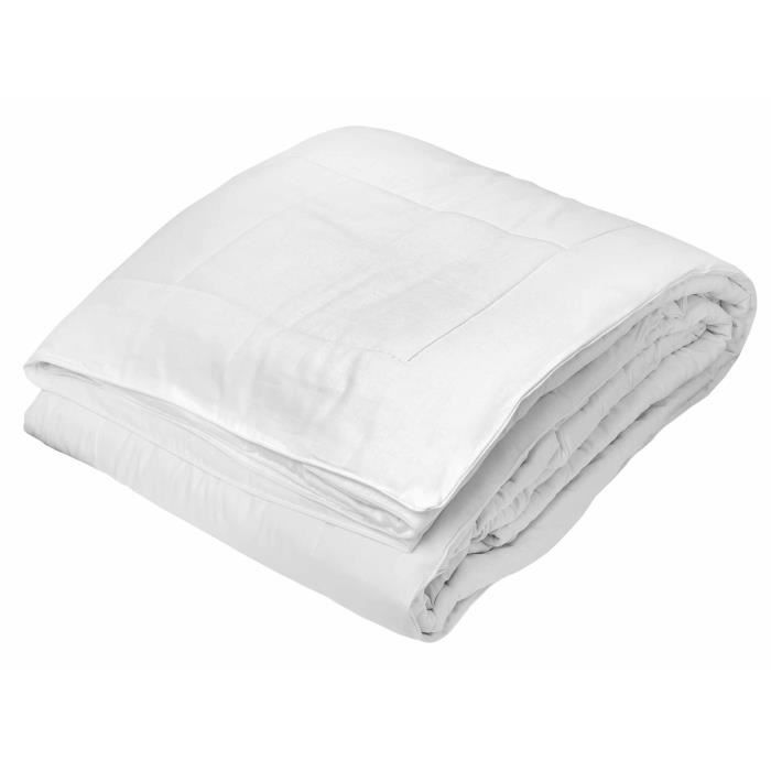 TOISON D'OR - Piumino temperato Silkydor (280 g/m²) - 240x260 cm - Calore temperato - Cotone e seta di gelso - 2 persone - Bianco