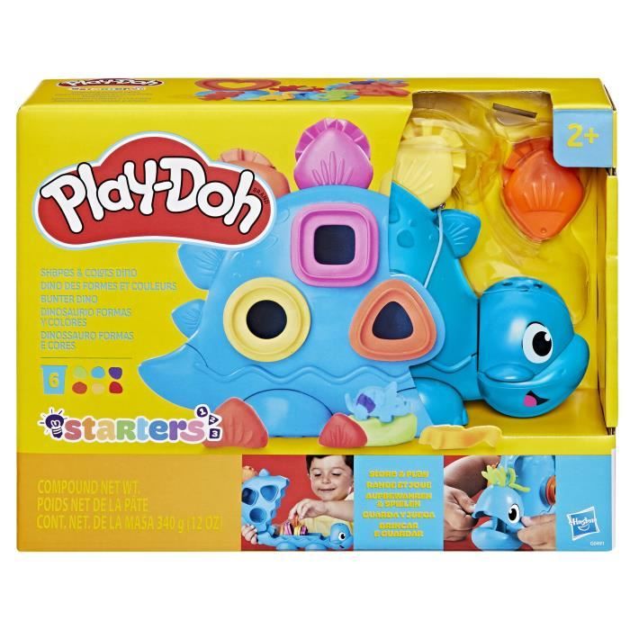 Play-Doh Starters Dino Formas y colores, Manualidades con arcilla de modelado para ni�os, a partir de 2 a�os