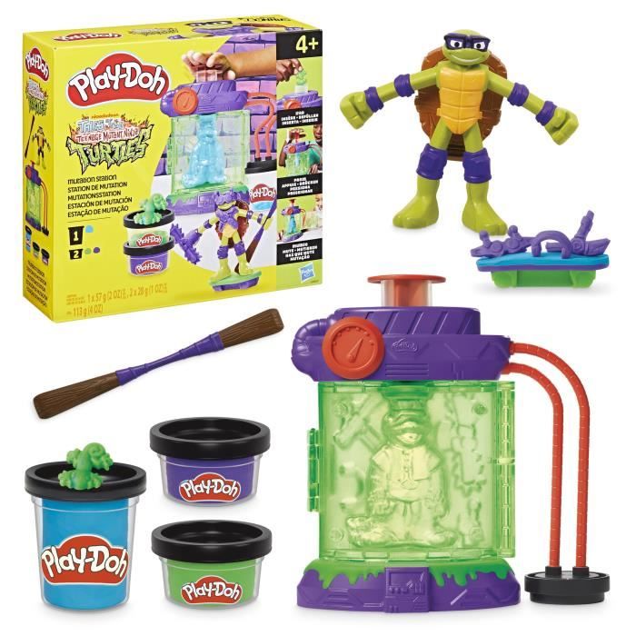 Play-Doh Les Tortues Ninja Station de mutation, coffret de pâte a modeler, loisirs créatifs pour enfants, des 4 ans