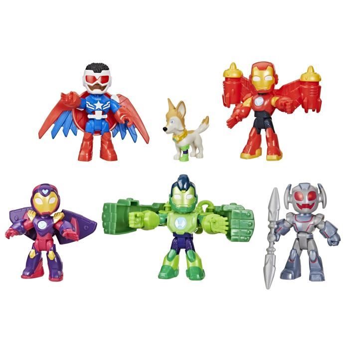 Pack 6 figurines Iron Man Avengers en armure, Marvel Iron Man and his Awesome Friends, des 3 ans