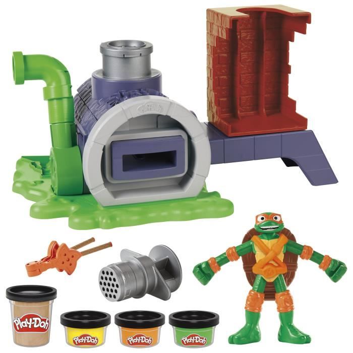 Image secondaire de Play-Doh Les Tortues Ninja Four lance-pizza, coffret de pâte a modeler