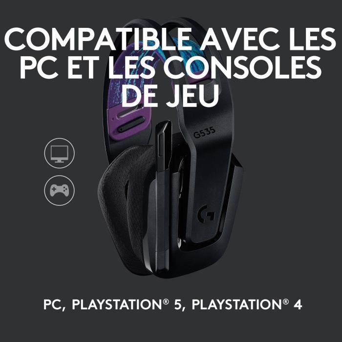 LOGITECH G - Casque gaming - sans fil - G535 LIGHTSPEED - Noir