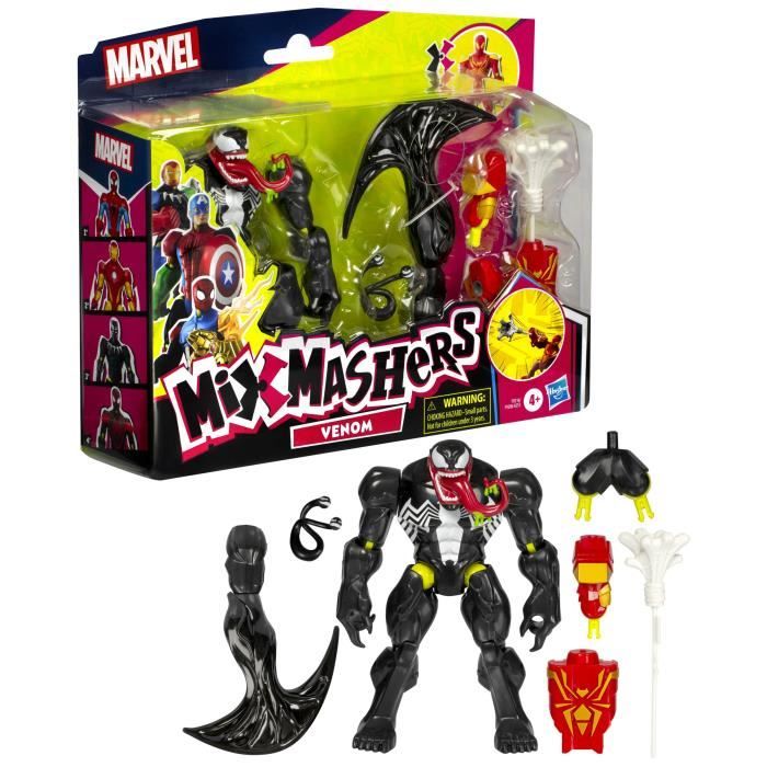 MixMashers Venom Deluxe, figurine 12 cm personnalisable à mélanger et combiner avec accessoires, Marvel, dès 4 ans