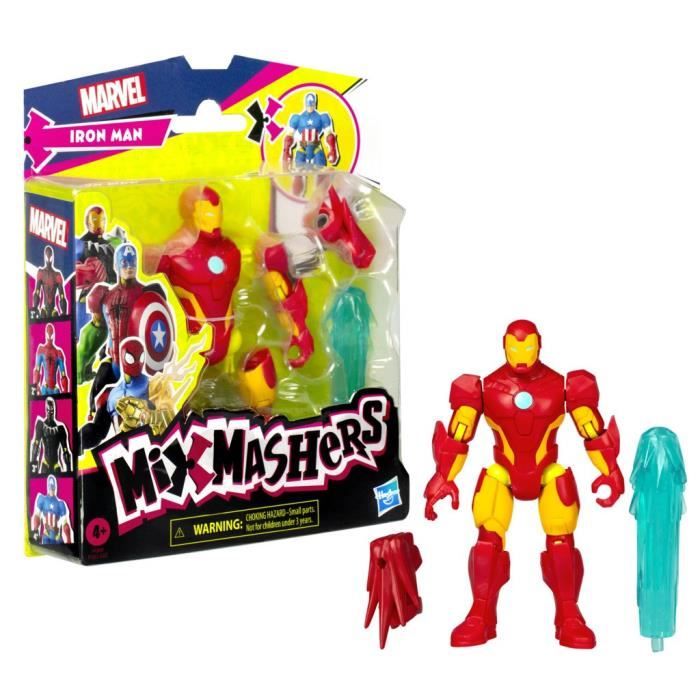 MixMashers Iron Man, figurine 12 cm personnalisable à mélanger et combiner avec accessoires, Marvel, dès 4 ans