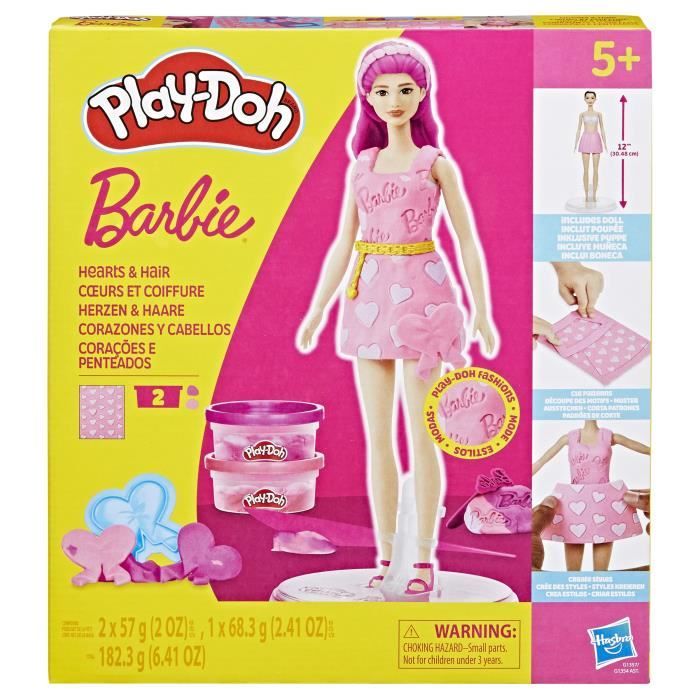 Set de plastilina Play-Doh Barbie Corazones y Cabello