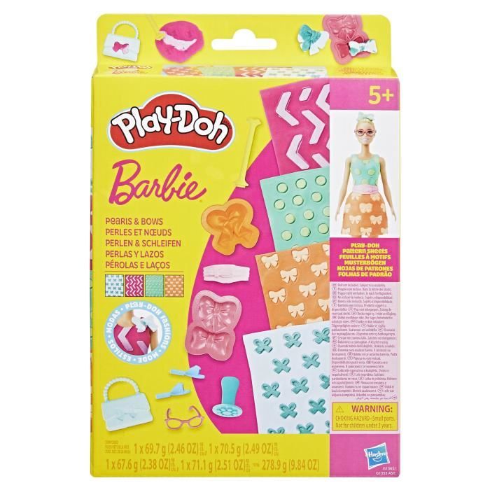 Cuentas y lazos Play-Doh Barbie, recambios para juego de plastilina