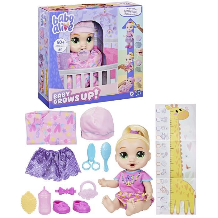 Baby Alive Bébé grandit LaLa GooGoo, coffret poupée interactive, avec plus de 75 sons et phrases, dès 3 ans