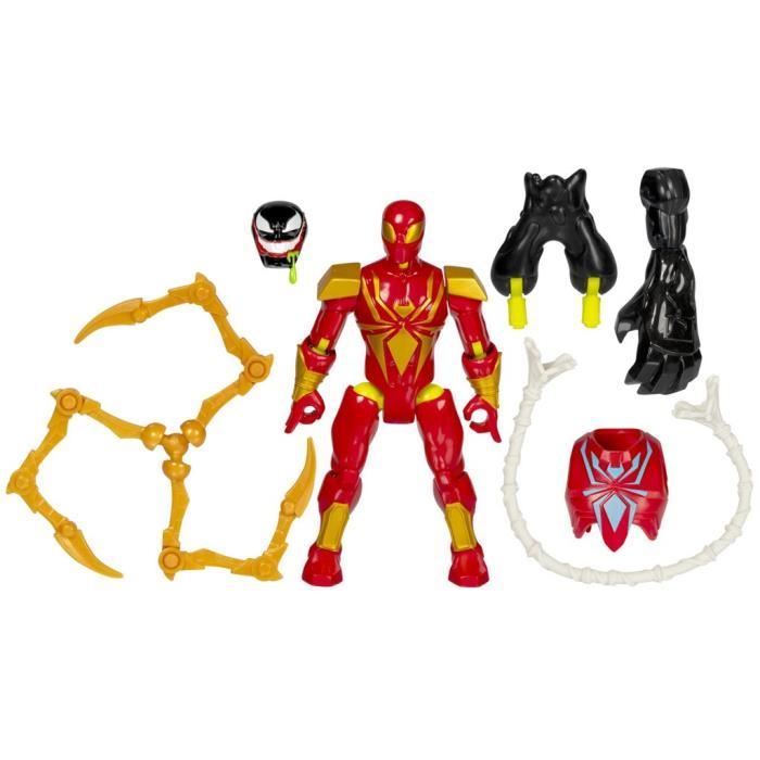 Image secondaire de MixMashers Iron Spider Deluxe, figurine 12 cm personnalisable a mélanger et combiner avec accessoires, Marvel, des 4 ans