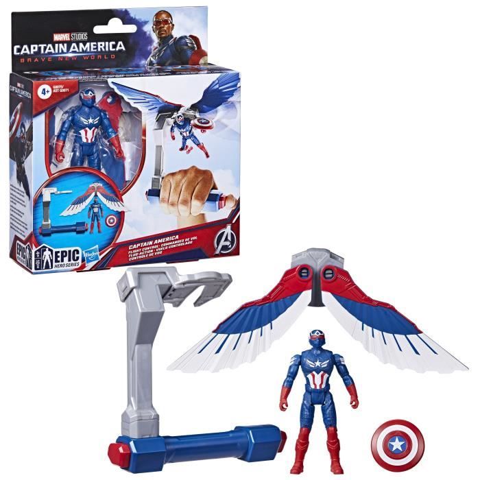 Image secondaire de Figurine Captain America Commandes de vol, Marvel Epic Hero Series Captain America: Brave New World, des 4 ans