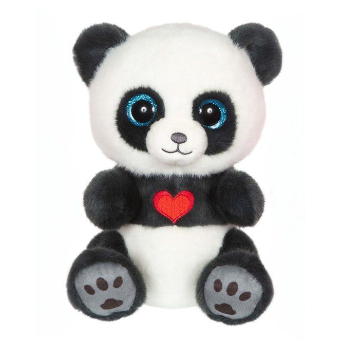 Peluche Panda Smoky Gipsy Toys - Gris Ardoise 23 cm avec Coeur