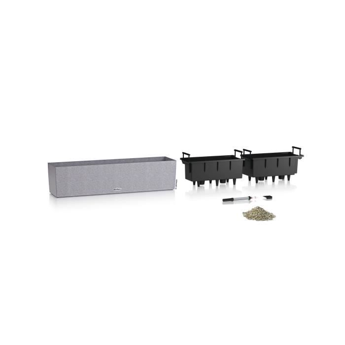 Image secondaire de Jardiniere - Balconera stone 80 - Kit complet - Gris pierre - 12 L - LECHUZA