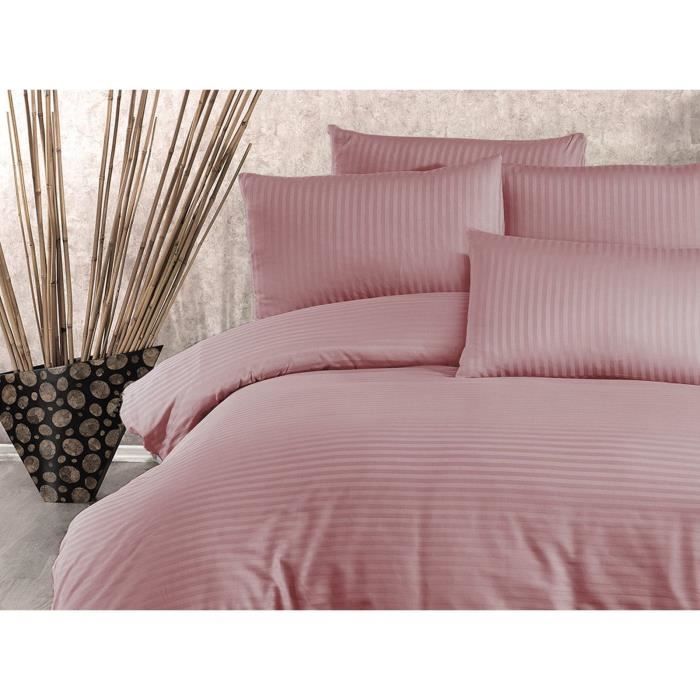Image secondaire de Parure de lit - 1 housse de couette 220 x 240 cm + 2 taies d'oreiller 60 x 60 cm - 80% coton, 20% polyester - Poudre