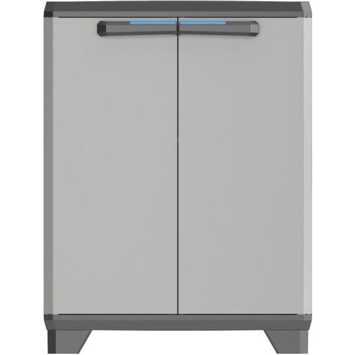 KIS Armoire de rangement basse Linear - 68 x 39 x 90 cm - Noir et gris
