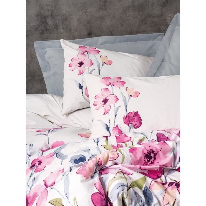 Image secondaire de Parure de lit - 1 housse de couette 220 x 240 cm + 2 taies d'oreiller 60 x 60 cm - 100% coton renforcé - Gris