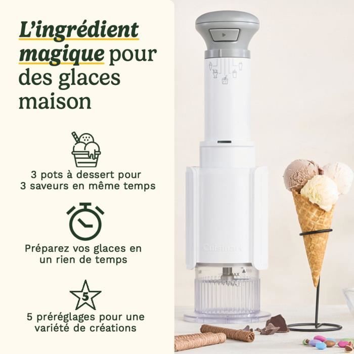 Image secondaire de Machine a glace CUISINART - ICEFD10E - Capacité 3 x 240ml - 250W