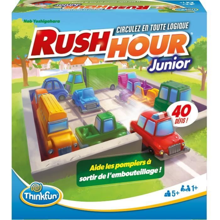 ThinkFun-Rush Hour Junior-Logic game-Puzzle-Traffic jam-40 challenges 4 levels-1 player or more from 5 years old-Ravensburger-76604