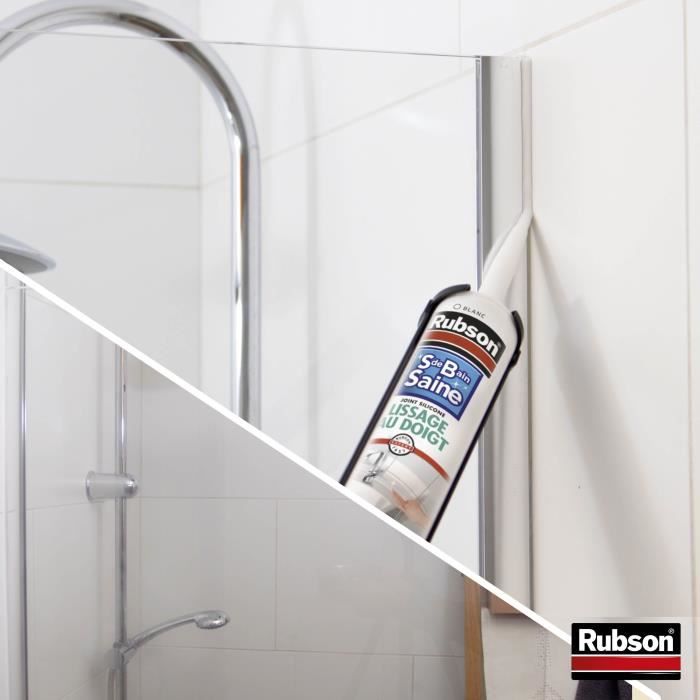 Image secondaire de Mastic sanitaires - RUBSON - 1469154 - Salle de bain saine - Lissage au doigt - Blanc - 280ml