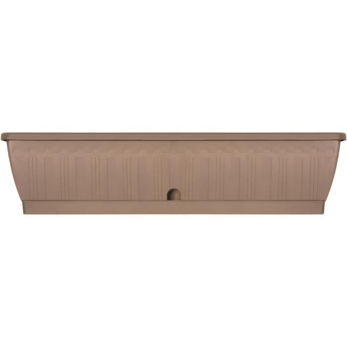 Jardiniere - GARDEN ID Terraflor - Tortora 80 cm - Durabilità - Riserva d'acqua - Riciclato e riciclabile al 100% - Volume per le piante.