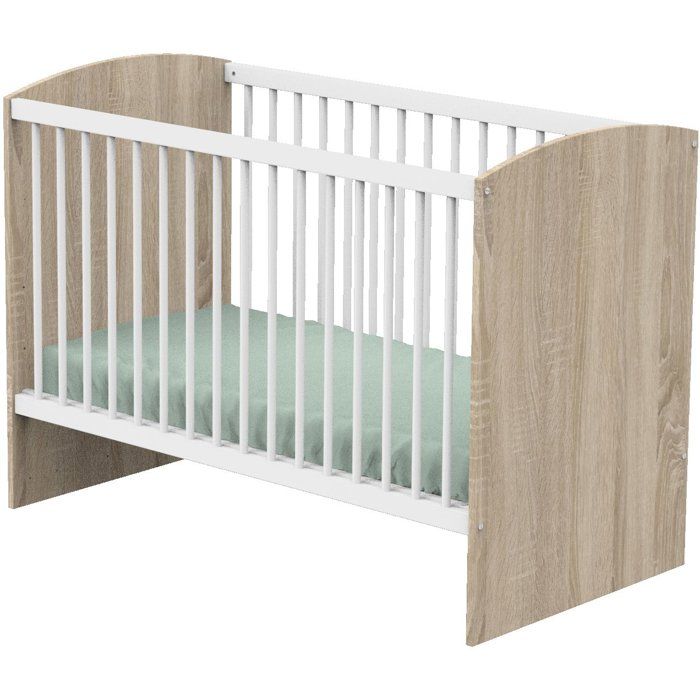 Lit Bébé Access Blanc Bois avec Matelas 120 x 60 cm - Confort et Sécurité
