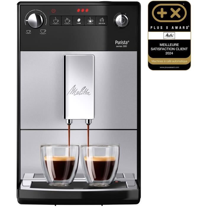 MELITTA F230-101 - Cafetera Purista - Espresso automático con molinillo de granos - 1450W - Tanque de agua 1,2L - Plata