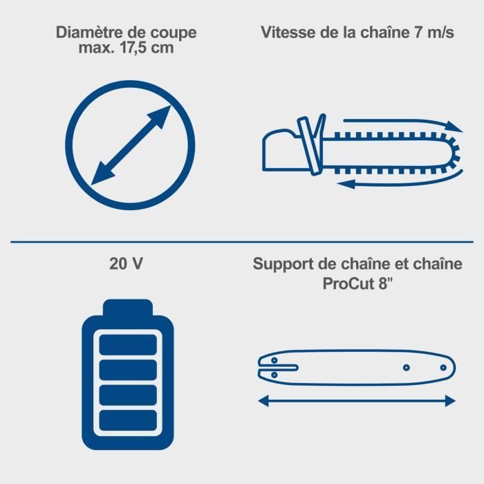 Image secondaire de Tronçonneuse sans fil SCHEPPACH BC-TCS200-X avec batterie 4Ah et chargeur