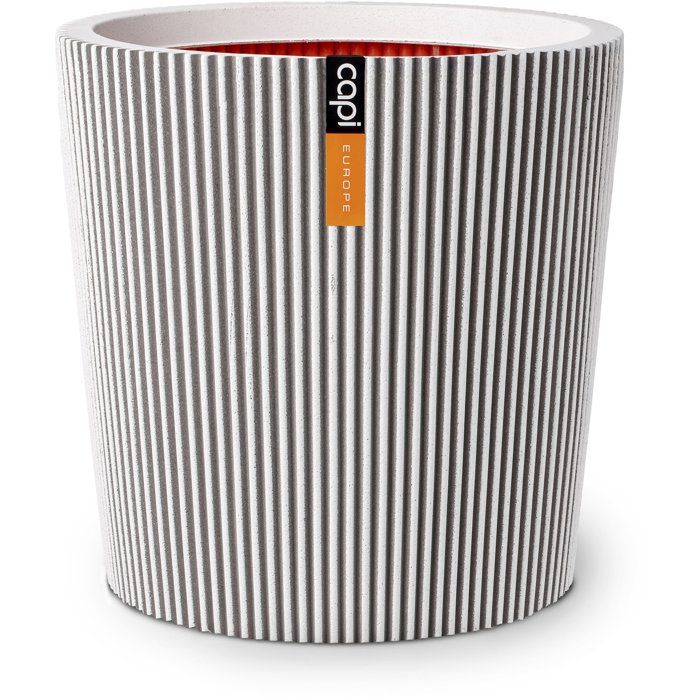 Vase Conique Groove NL en Ivoire - Élégance Design pour Intérieur et Extérieur