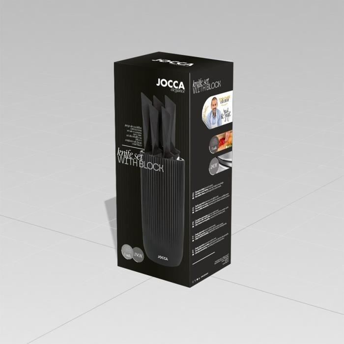 Image secondaire de Set de 5 couteaux - JOCCA - Bloc en polypropylene - Noir