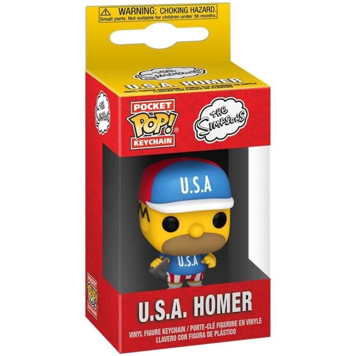 Porte-clés Funko Pocket Pop! Simpsons - USA Homer