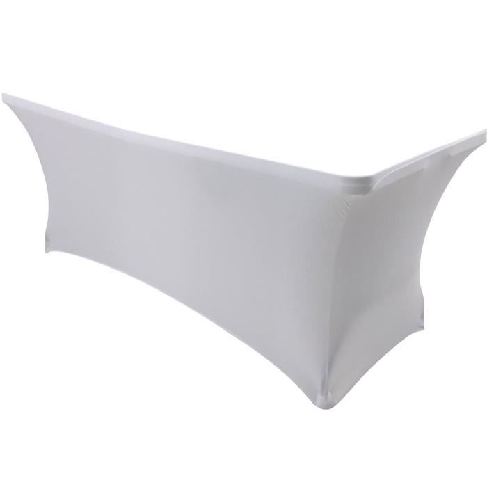 Housse table reception 180x75cm - blanc